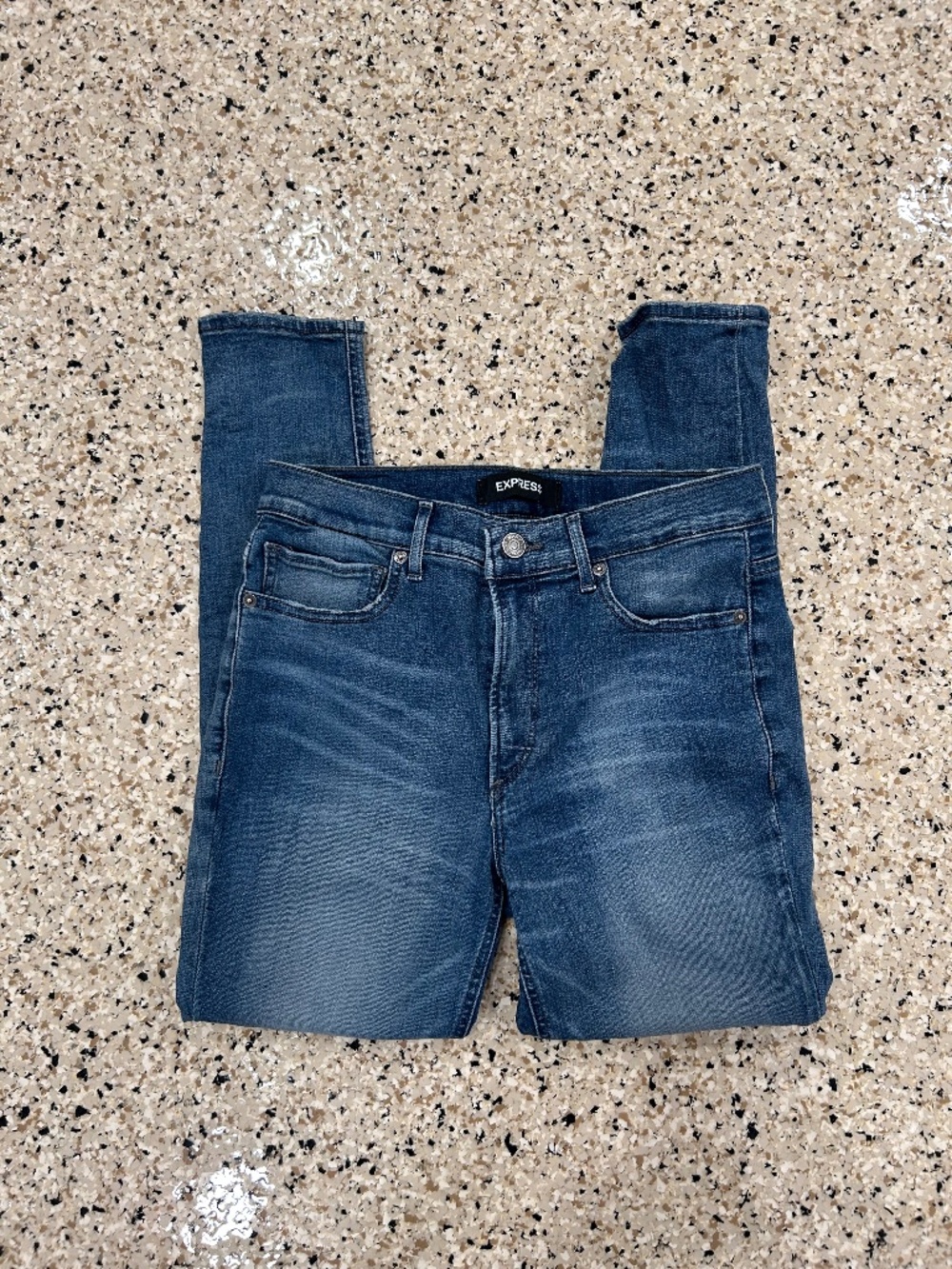 Express High Rise Denim Perfect Stretch + Jeans - Picture 1 of 5